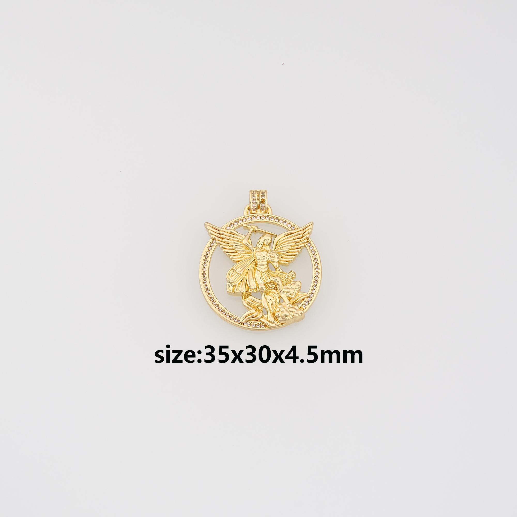 18K Gold Filled Archangel Pendant,Angel Charm Earrings Necklace for DIY Jewelry Making Supply