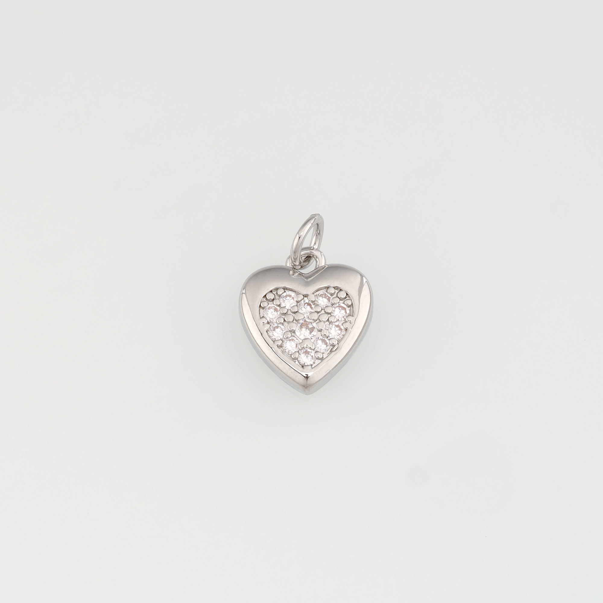 18K Gold Filled Heart Pendant,CZ Micro Pave Heart Charm Earrings Necklace for DIY Jewelry Making Supply