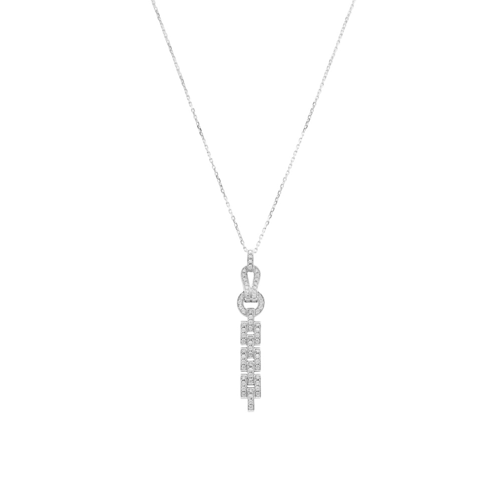 Cartier Agraf Necklace 18K White Gold Diamond N7424321
