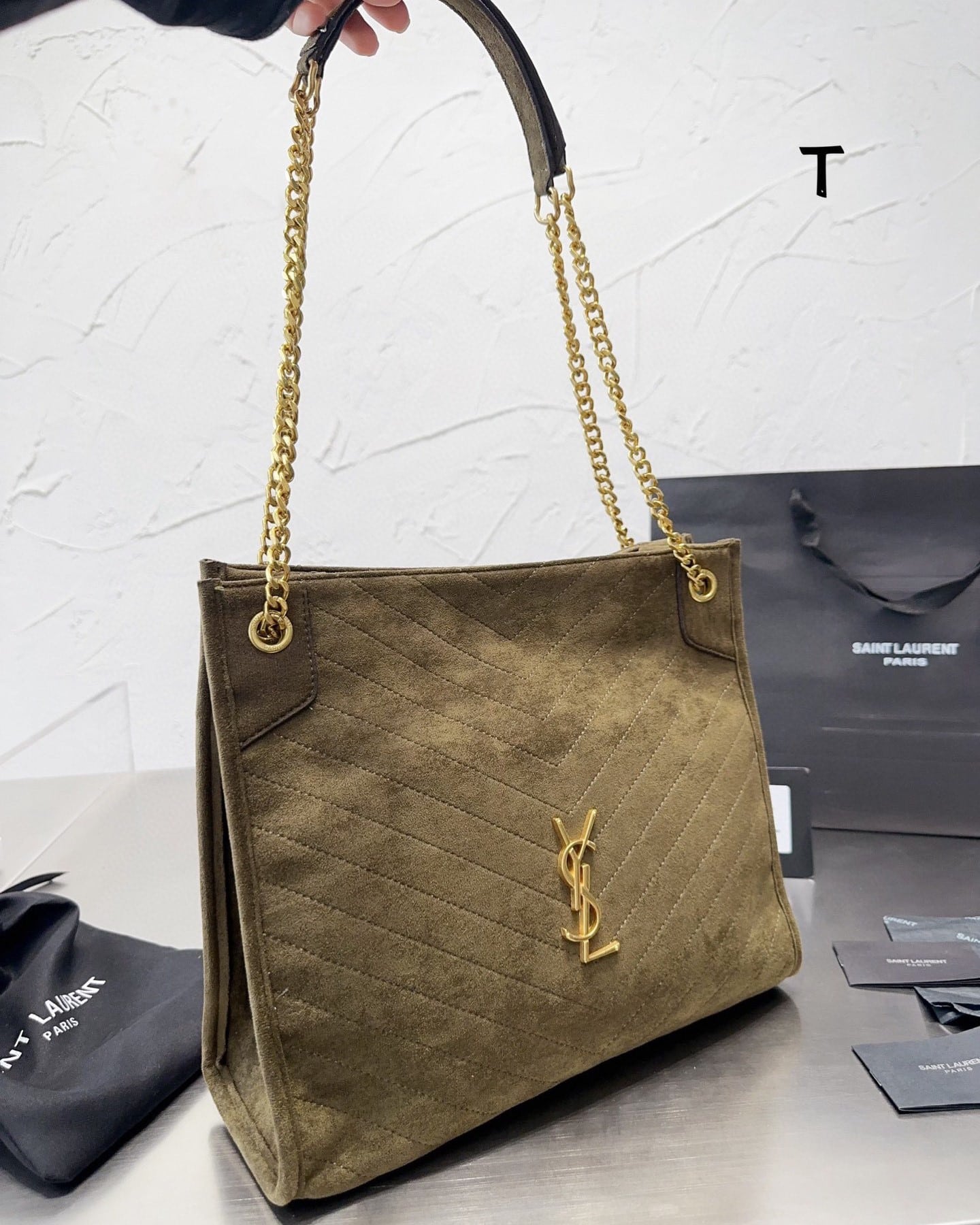 Saint Laurent Medium Niki Shopping Bag Green 33Cm