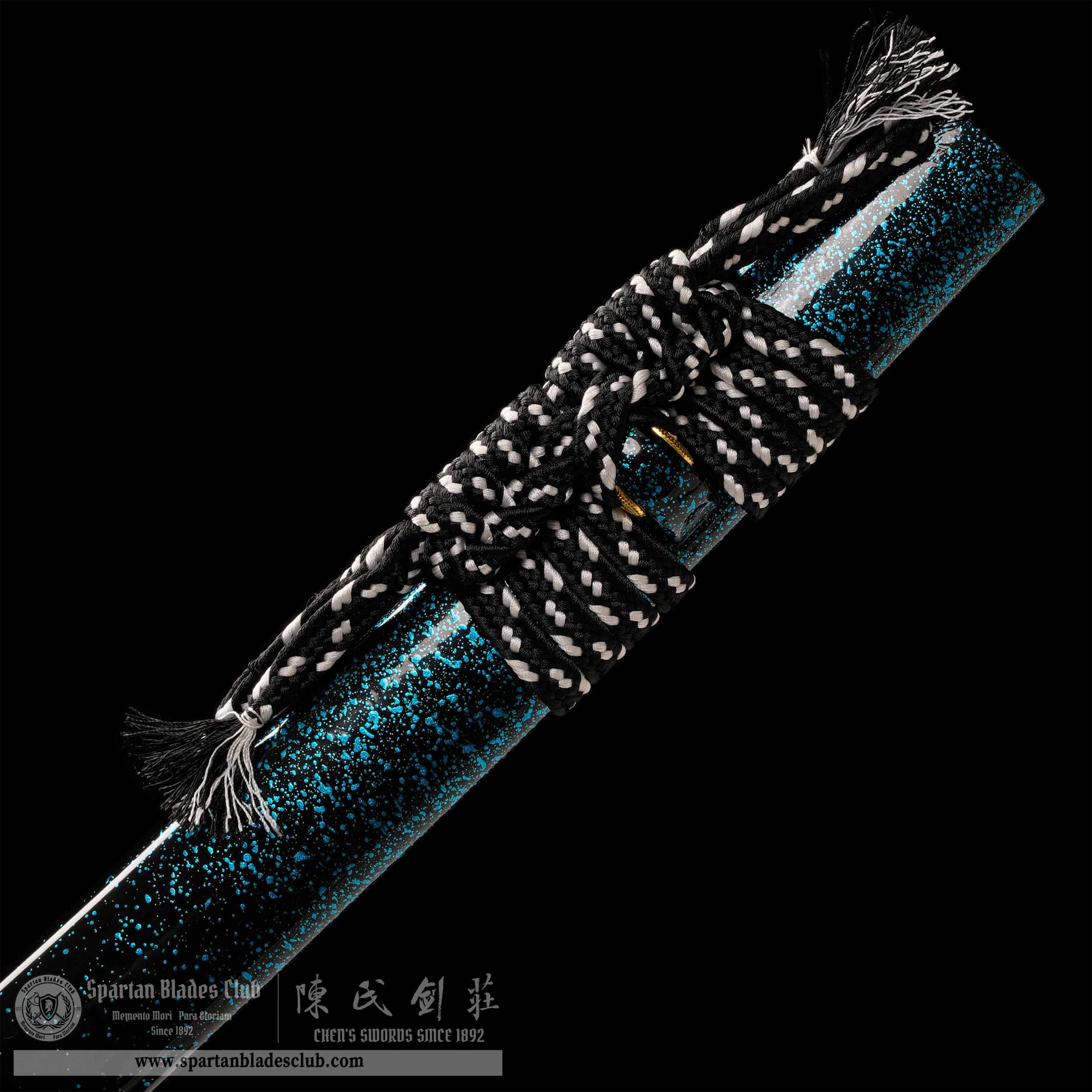 HY173 | Canghai Longzun | Katana | T10 Steel Clay-tempered | Real Hamon | Loong (Chinese dragon) | Blue | Battle-Ready | Full-tang | Spartan Blades Club | CHEN'S SWORDS 1892 - Spartan Blades Club - 陳氏劍莊1892