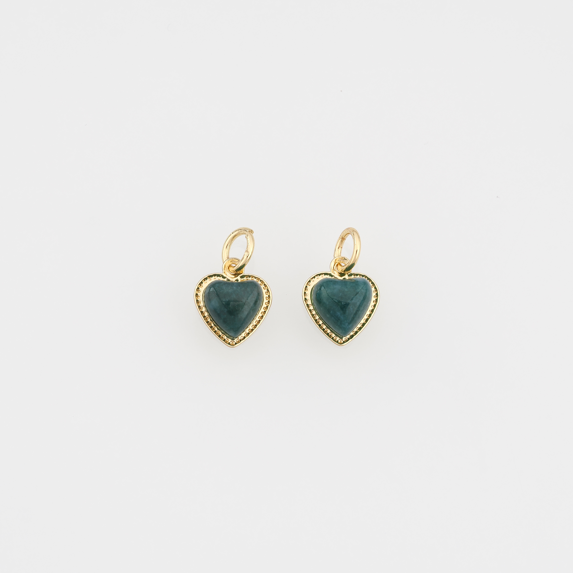 18K Gold Filled Heart Pendant,Natural Stone Earrings Necklace for DIY Jewelry Making Supply