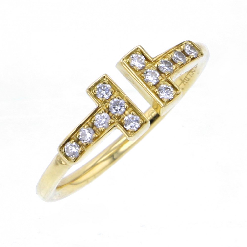 Tiffany & Co. Tiffany T Wire Ring 18K Yellow Gold Diamond