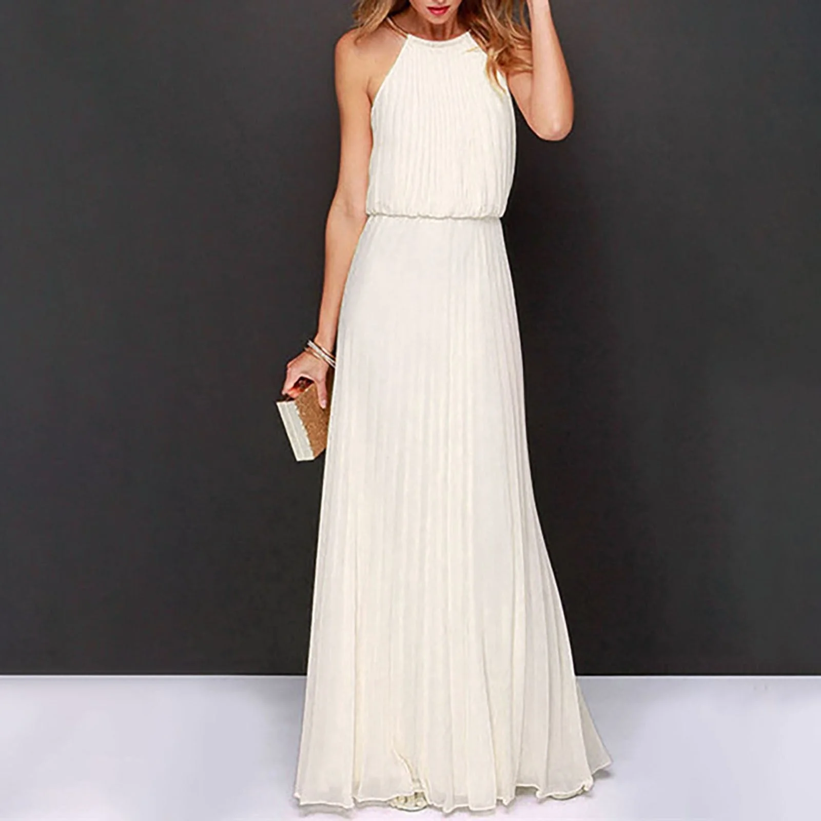 Elegant Halter Neck Maxi DressClistos