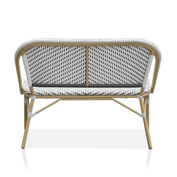 Ariel Beach Natural Tone Aluminum Patio Bench by Furniture of America