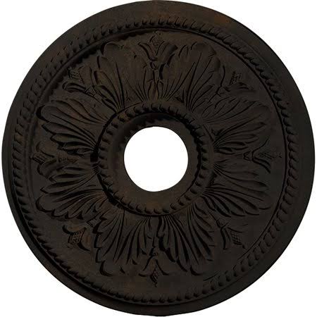 18 1/8x22OD x 3 1/2x22ID x 2 3/4x22P Edinburgh Ceiling Medallion (Fits Canopies Up to 5 1/8x22), Hand-Painted Rust