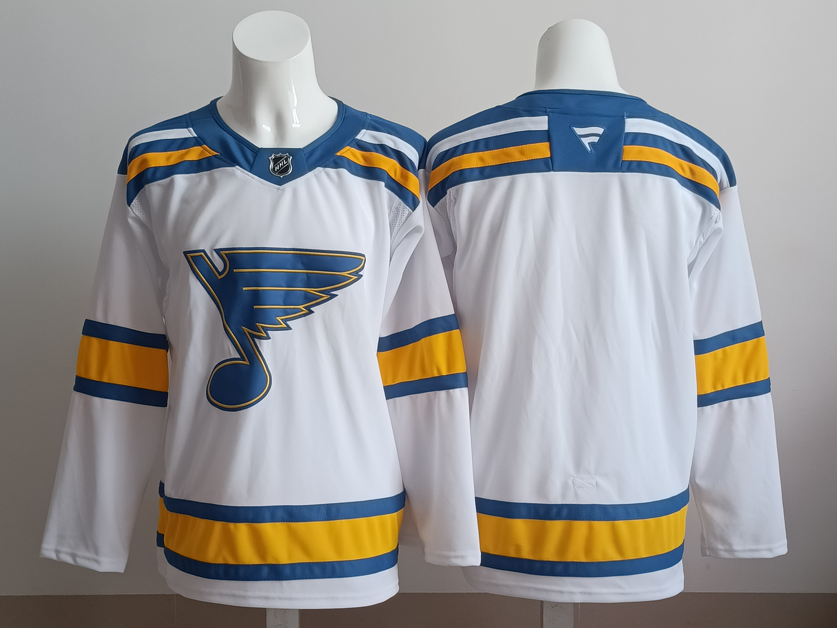 Men's St. Louis Blues Fanatics White Away Premium Blank Jersey