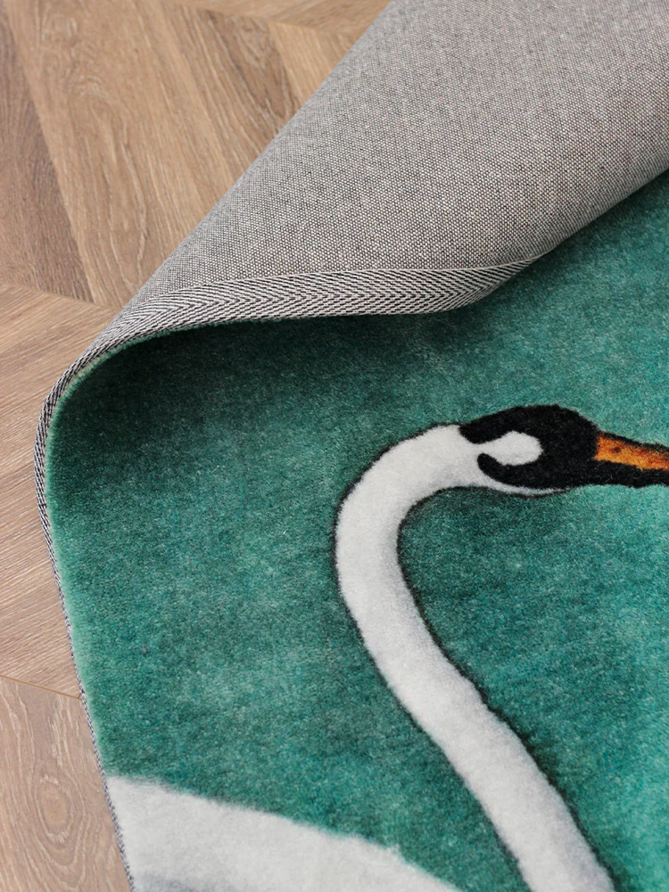 CP015 - Collection Grade! Moss Green Gradient Crane Handmade Carpet Living Room Dining Room Bedroom Cloakroom Art Carpet