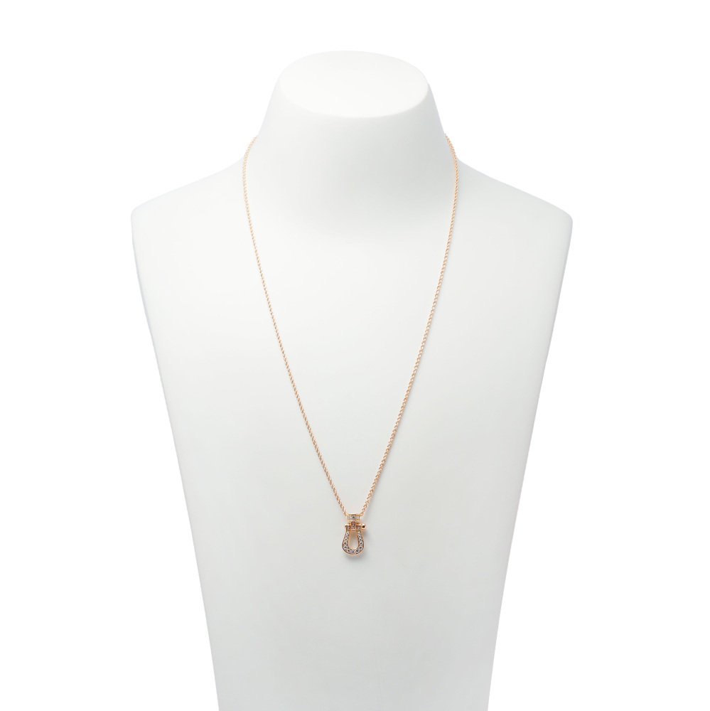 FRED Force 10 Mm Full Diamond Necklace 18K Rose Gold 7B0180