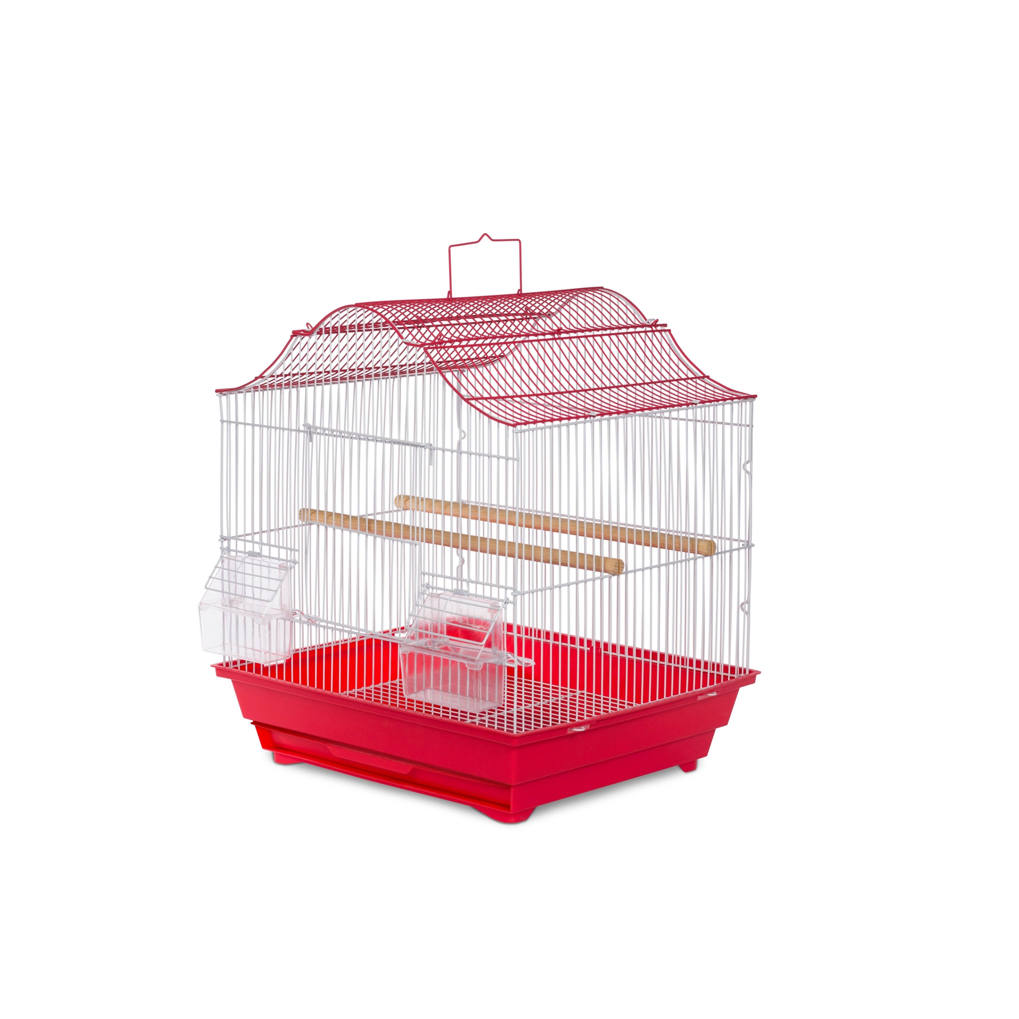 Prevue Pet Products Soho Crown Top Cockatiel Cage Red u0026 White