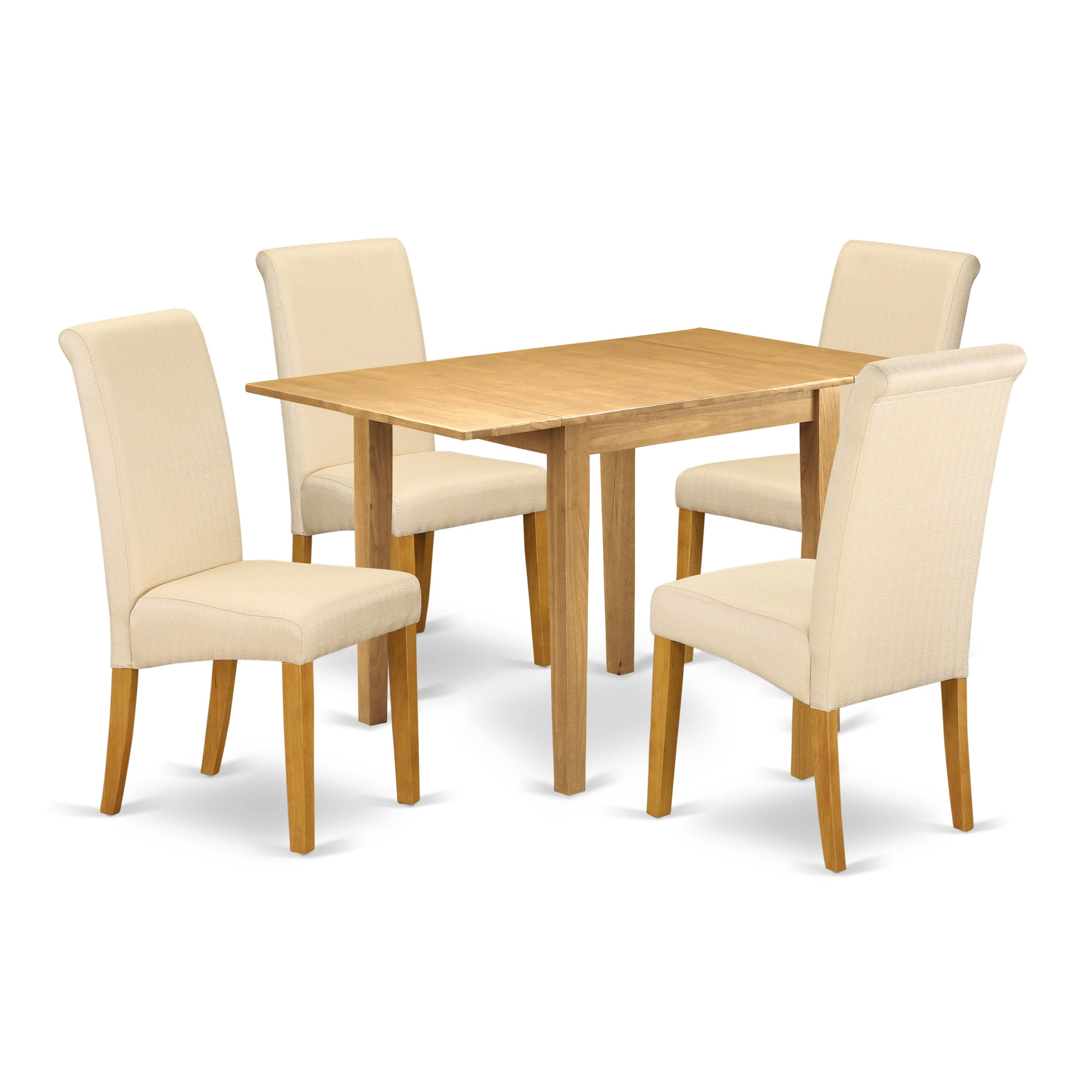 East West Furniture Dining Room Set Oak, Ndba5-oak-02
