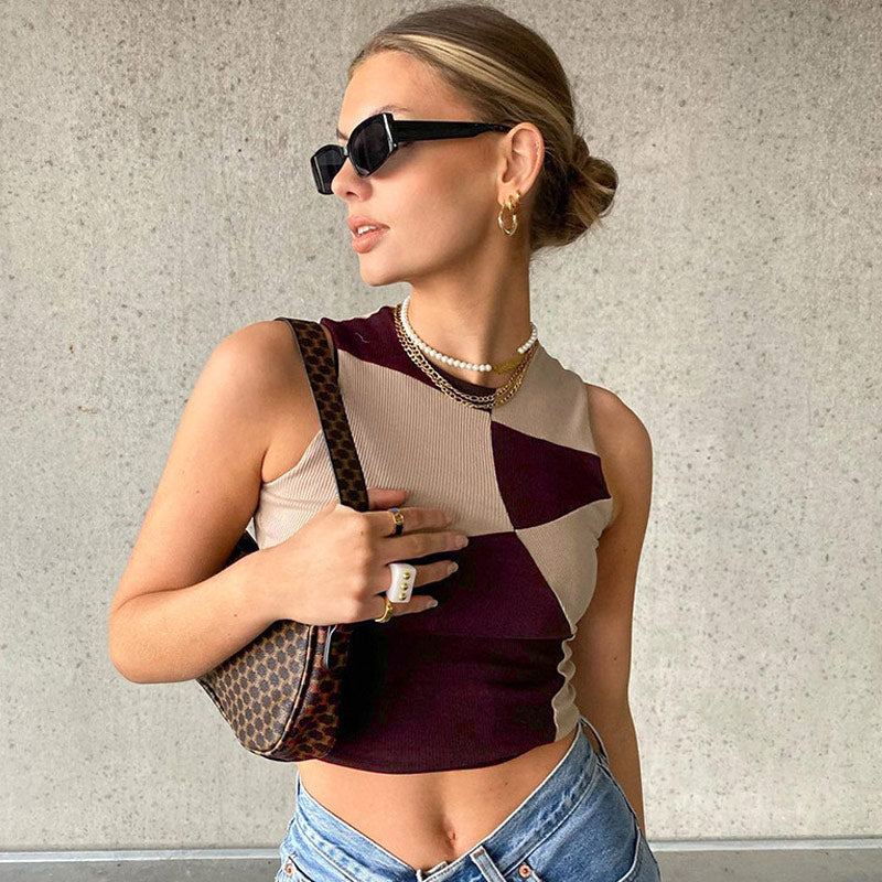 Geometric Ribbed Crop TankClistos