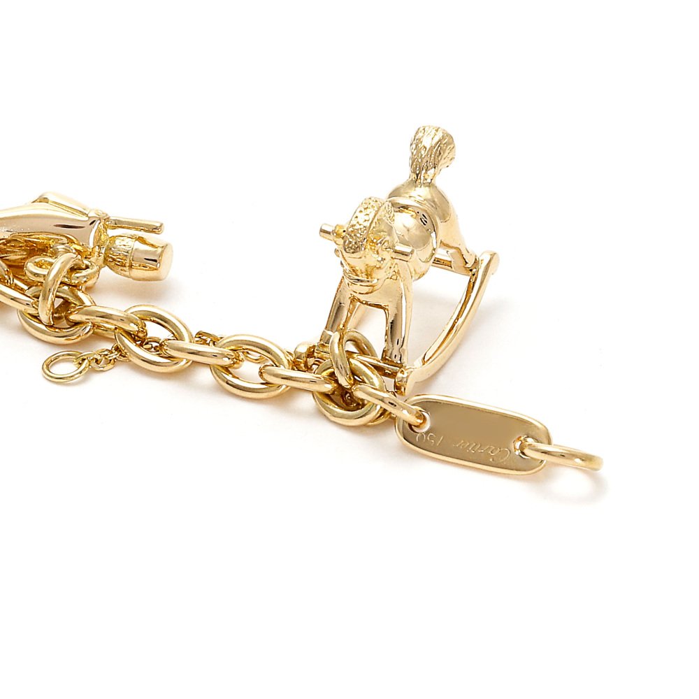Cartier Charm 7 Motifs K18YG Yellow Gold Bracelet