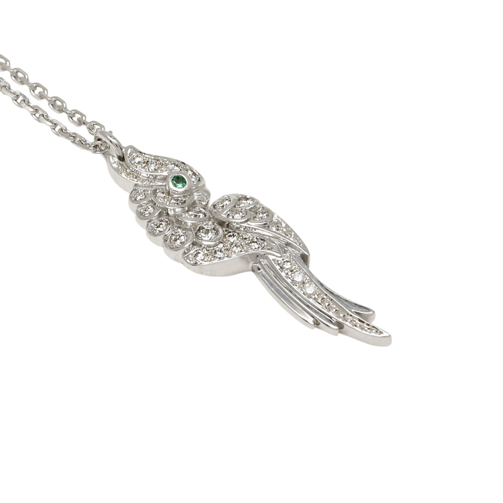Cartier Parrot Motif 18k White Gold Necklace B3046200