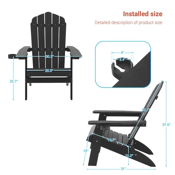 AOOLIMICS Patio Folding Adirondack Chairs Fire Pit Chair