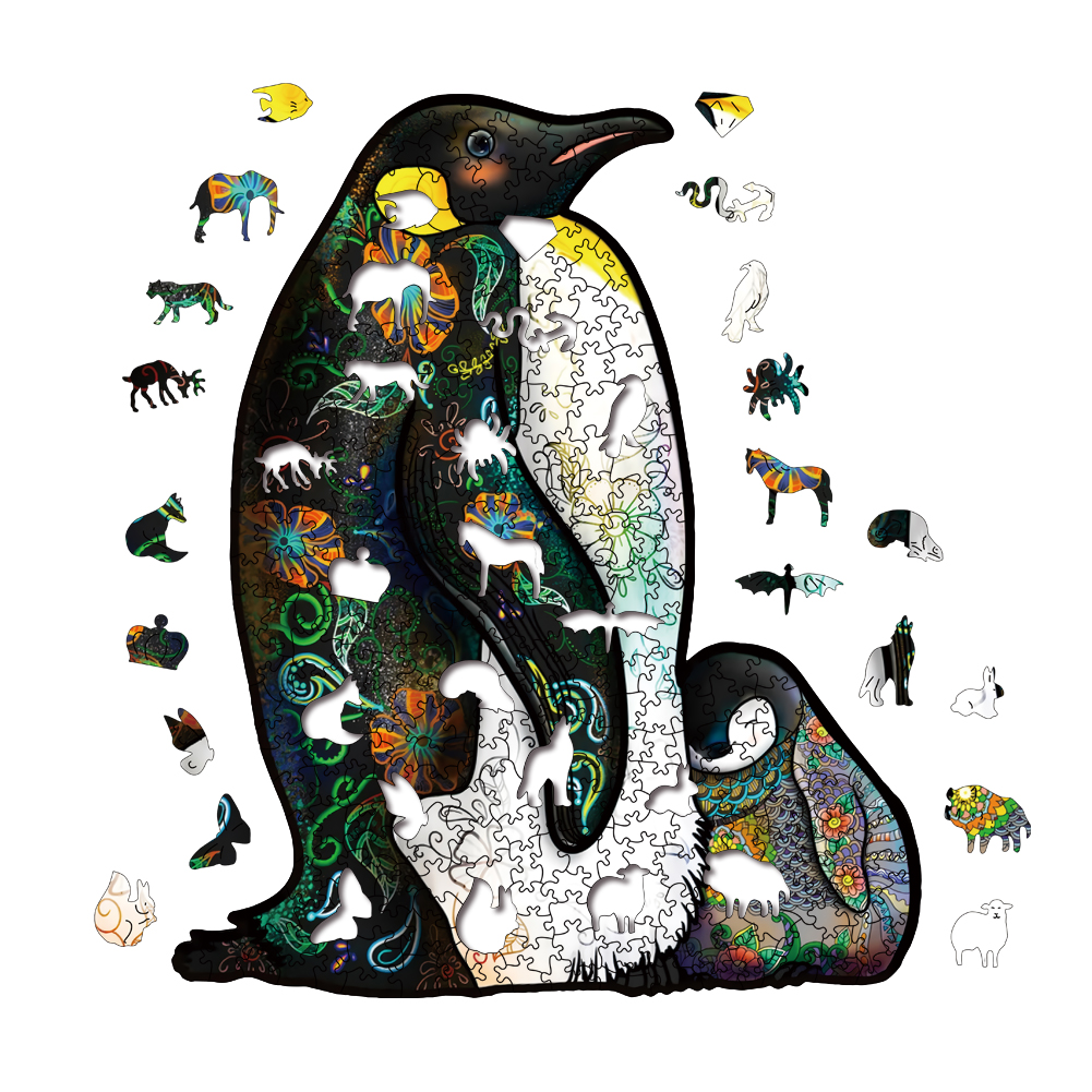 Animal Wooden Puzzle-Lovely Penguin