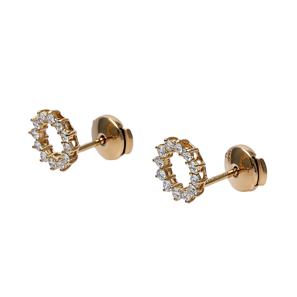 Tiffany & Co. Open Circle Earrings 18K Rose Gold Diamond 60573174