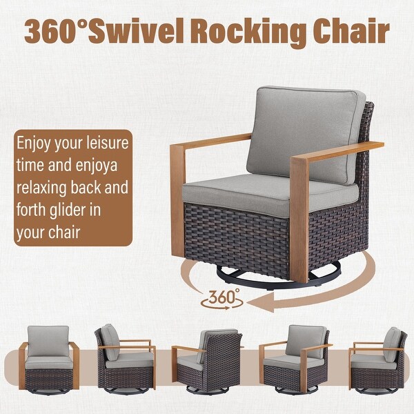 Patio Wicker Rocking Glider Chair