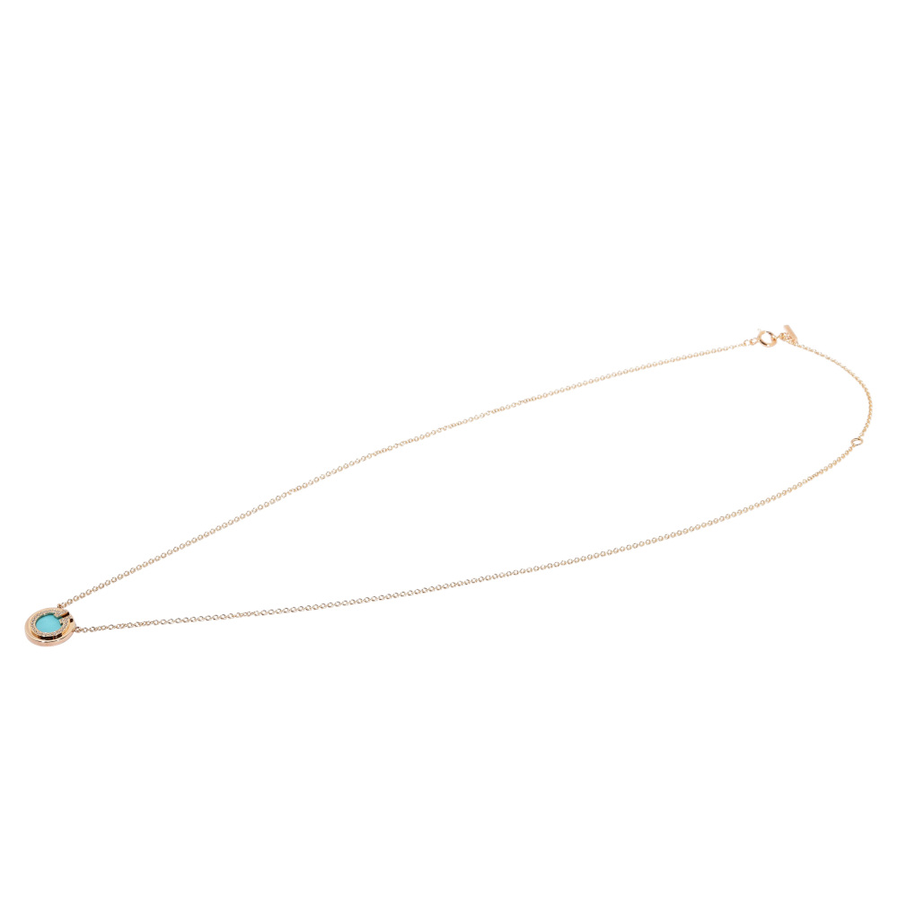 Tiffany & Co. Tiffany T Diamond & Turquoise Circle Necklace 18K Rose Gold 67520572
