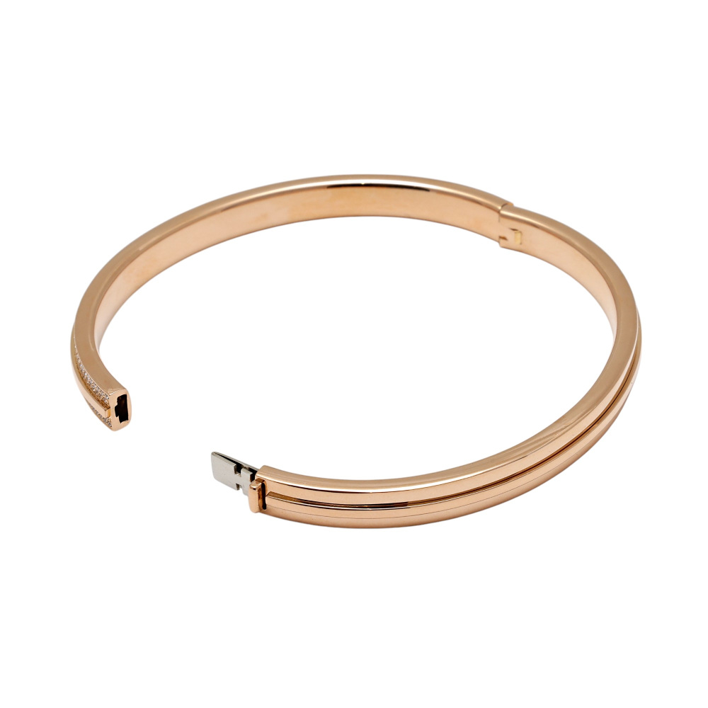 Tiffany & Co. T Square T-two Hinge Bracelet 18K Rose Gold Diamond