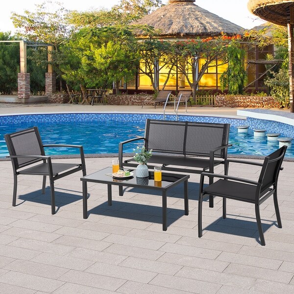 Futzca 4Piece Outdoor Patio Furniture Set,Textilene Bistro Patio Set