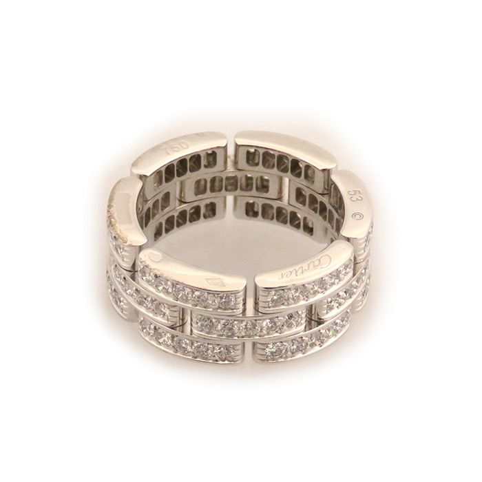 Cartier Mayon Pantale Full Diamond Ring 18K White Gold