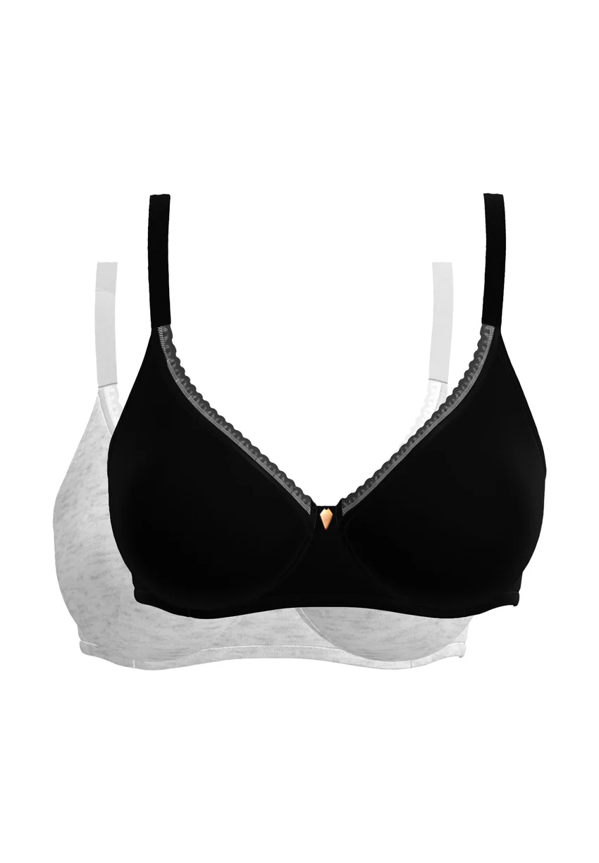 Lot de 2 soutiens-gorge Romie Noir et Gris Chiné Fumé