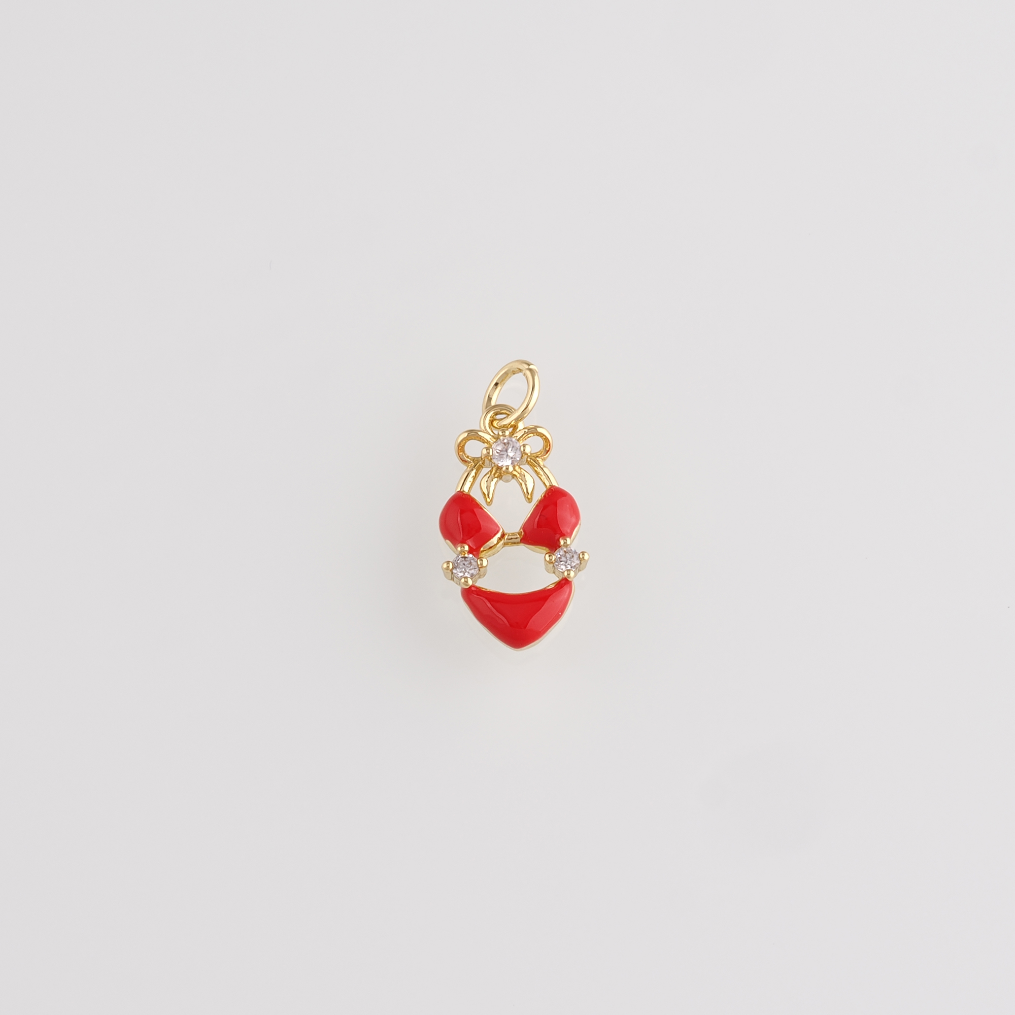 18K Gold Filled Bikini Pendant,Enamel Bikini Charm Earrings Necklace for DIY Jewelry Making Supply