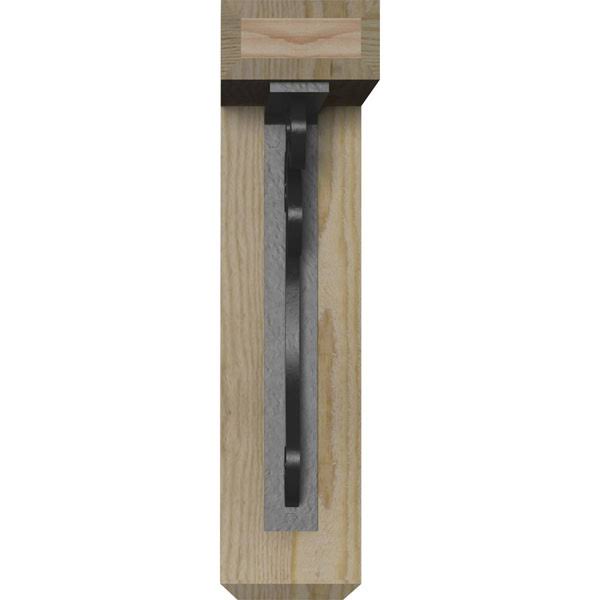 4x22W x 14x22D x 16x22H Orleans Craftsman Ironcrest Rough Sawn BRACKET, Douglas Fir (1 1/2x22W x 10x22D x 12x22H Iron Bracket)