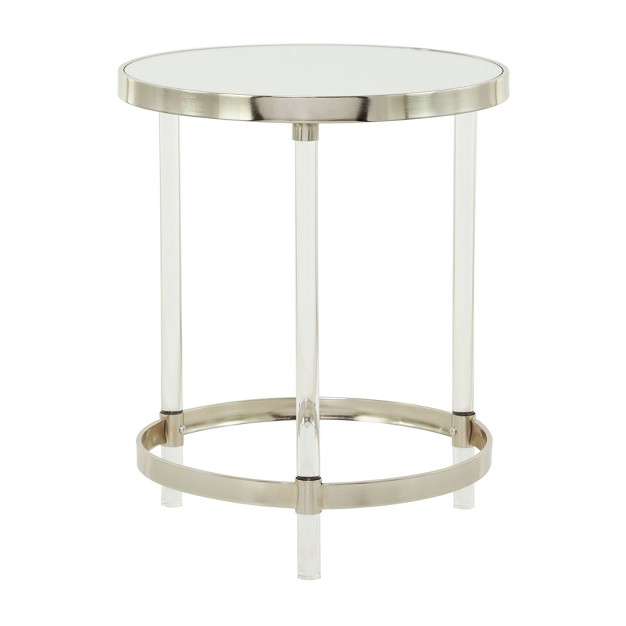 Contemporary Metal Accent Table Silver Olivia amp May