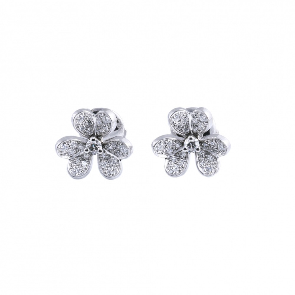 Van Cleef & Arpels Frivole Earrings 18K White Gold Diamond VCARP3W100