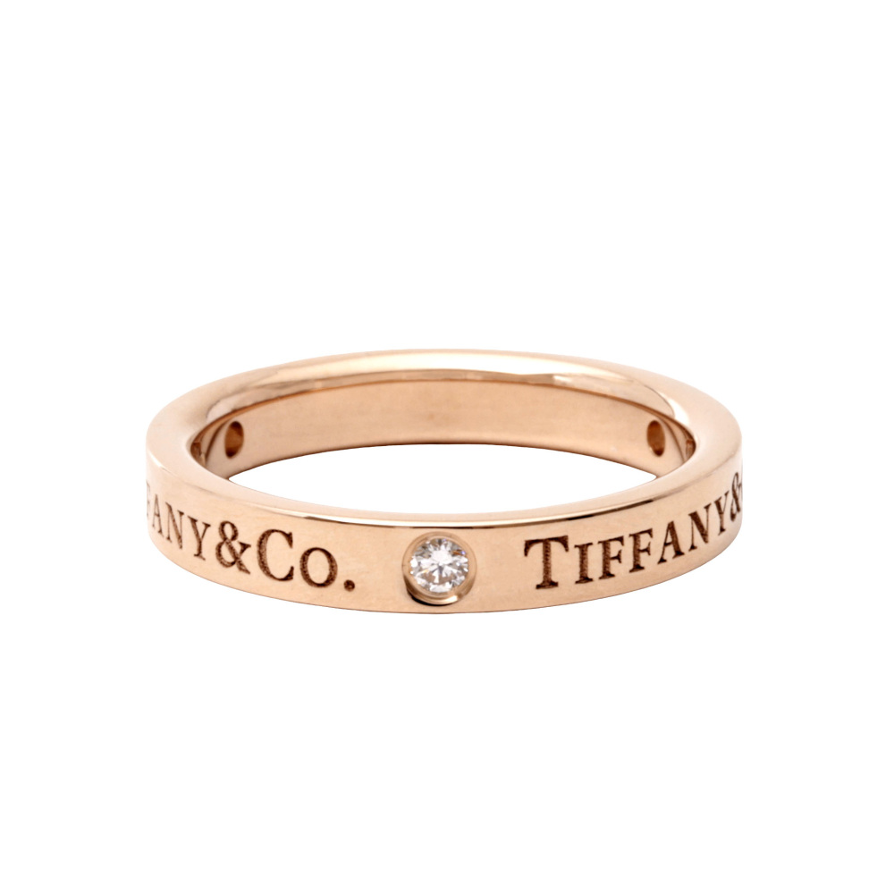 Tiffany & Co. Tiffany Band Ring 18k Rose Gold Ring Diamond 60000528