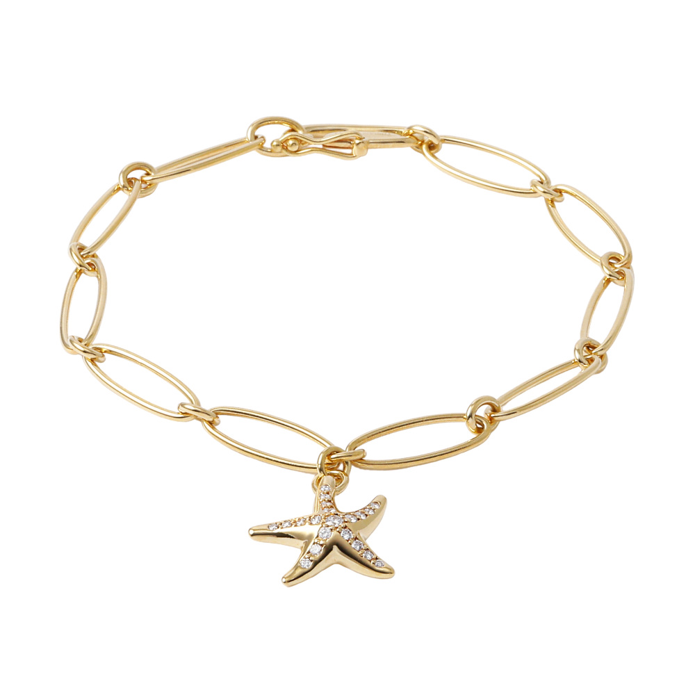 Tiffany & Co. Starfish Elsa Peretti Bracelet 18K Yellow Gold Diamond