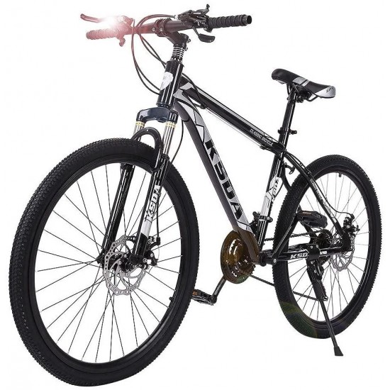 26”Mountain Bike for Adults,MXXJJ Lightweight 21 Speeds Mountain Road Bicycles,Carbon Steel Frame,Dual Disc Brake,Shock-Absorbing