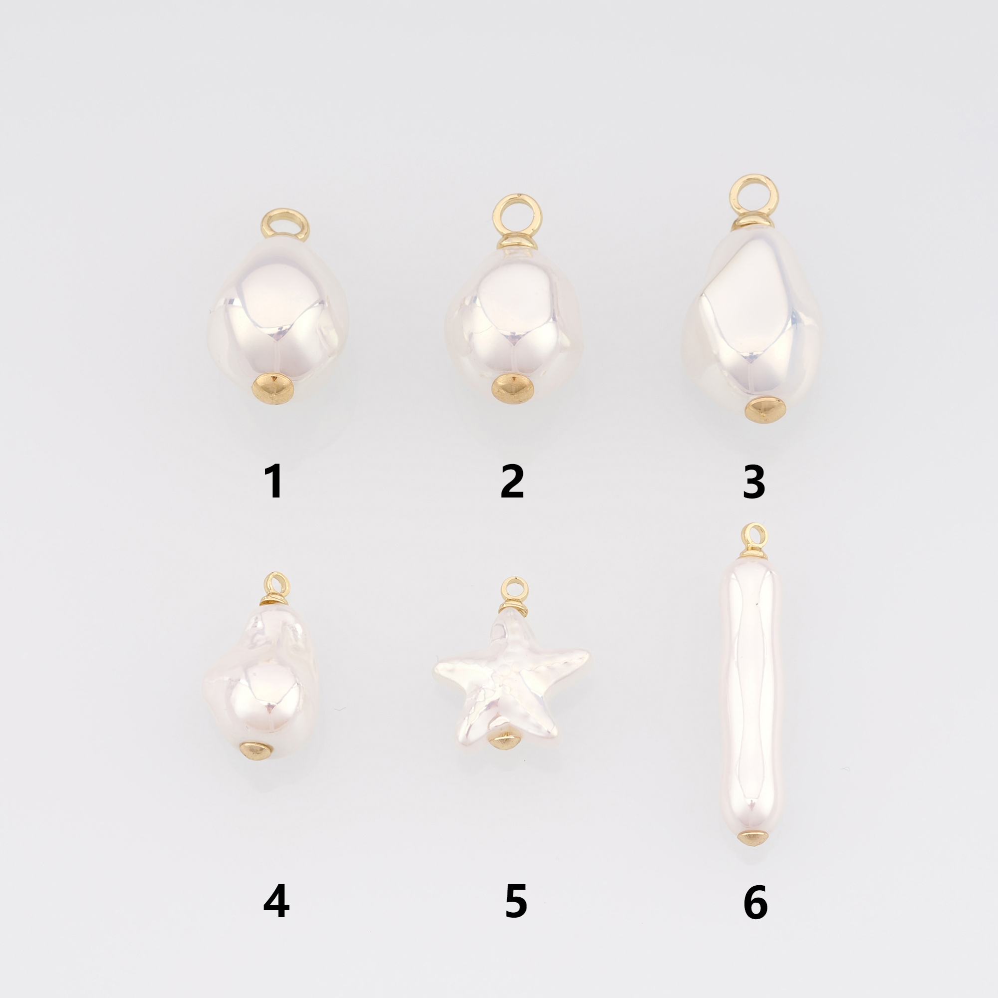 18K Gold Filled Pearl Pendant,Pearl Charm Earrings Necklace for DIY Jewelry Making Supply