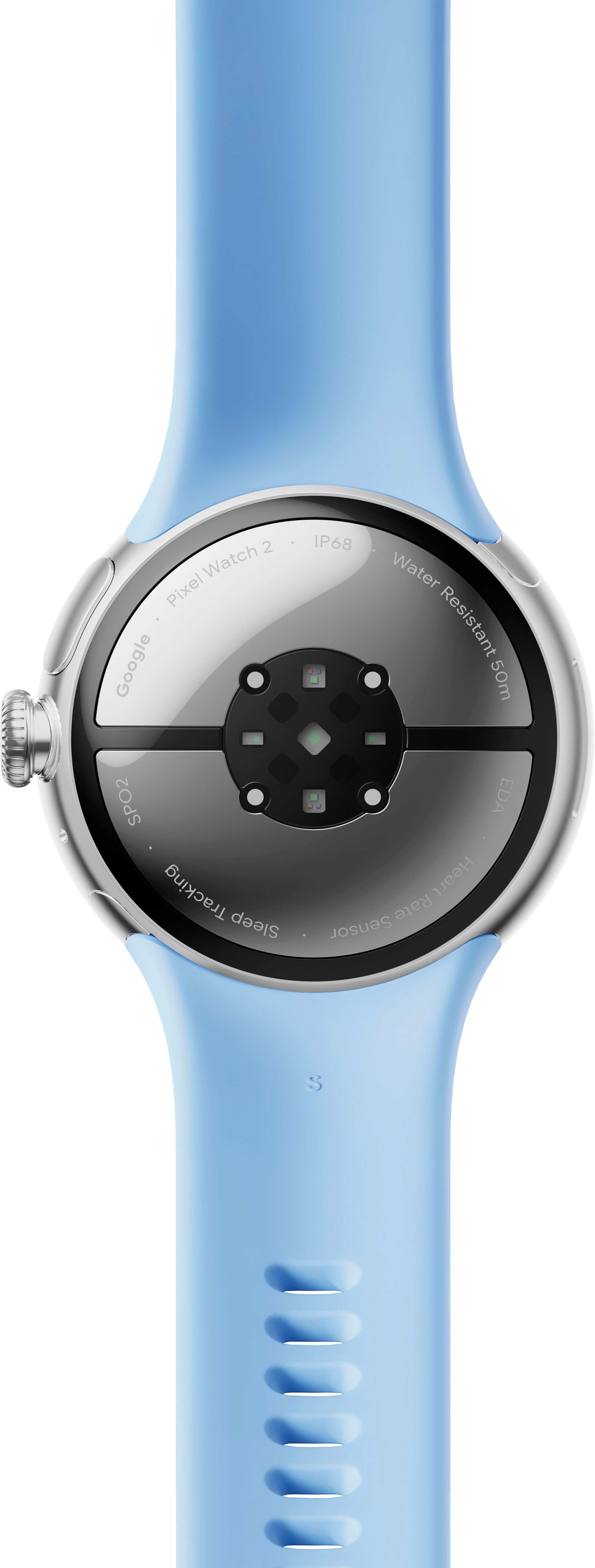 Google - Pixel Watch 2 Polished Silver Smartwatch with Bay Active Band Wi-Fi - Polished Silver