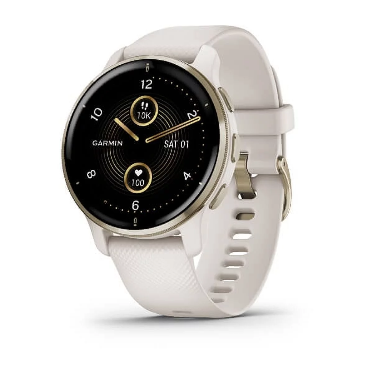 Garmin Venu 2 Plus GPS Multisport Smartwatch, Cream Gold Bezel with Ivory Case