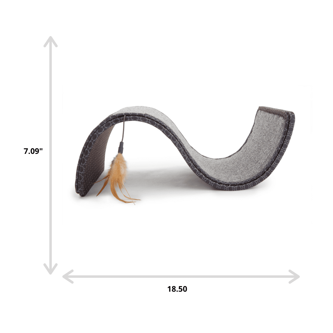 SmartyKat Scratch Scroll with Feather Toy, Multi-Surface Sisal and Carpet Cat Scratcher