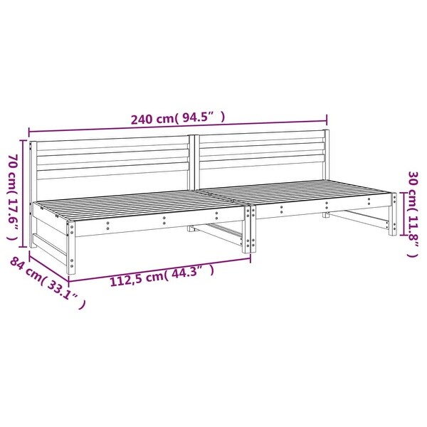 vidaXL Patio Middle Sofa 1/2 pcs 47.2