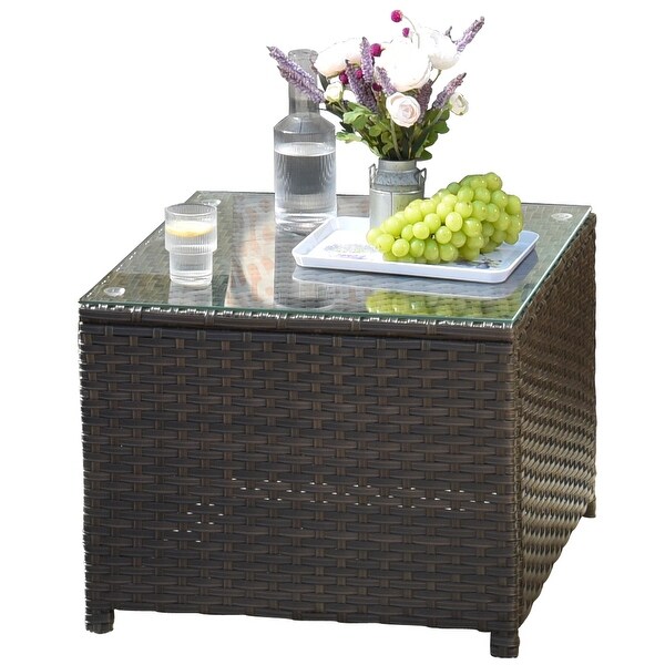OVIOS 6piece Conversation Wicker Sectional Set with Table