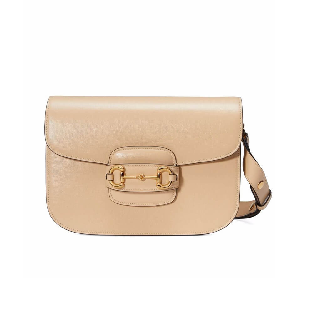 Gucci Horsebit 1955 Shoulder Bag In Beige Leather