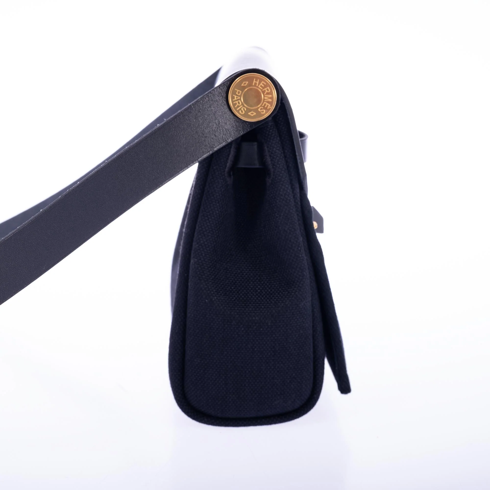 Hermès Herbag Zip 20 Black Vache Hunter and Toile Gold Hardware