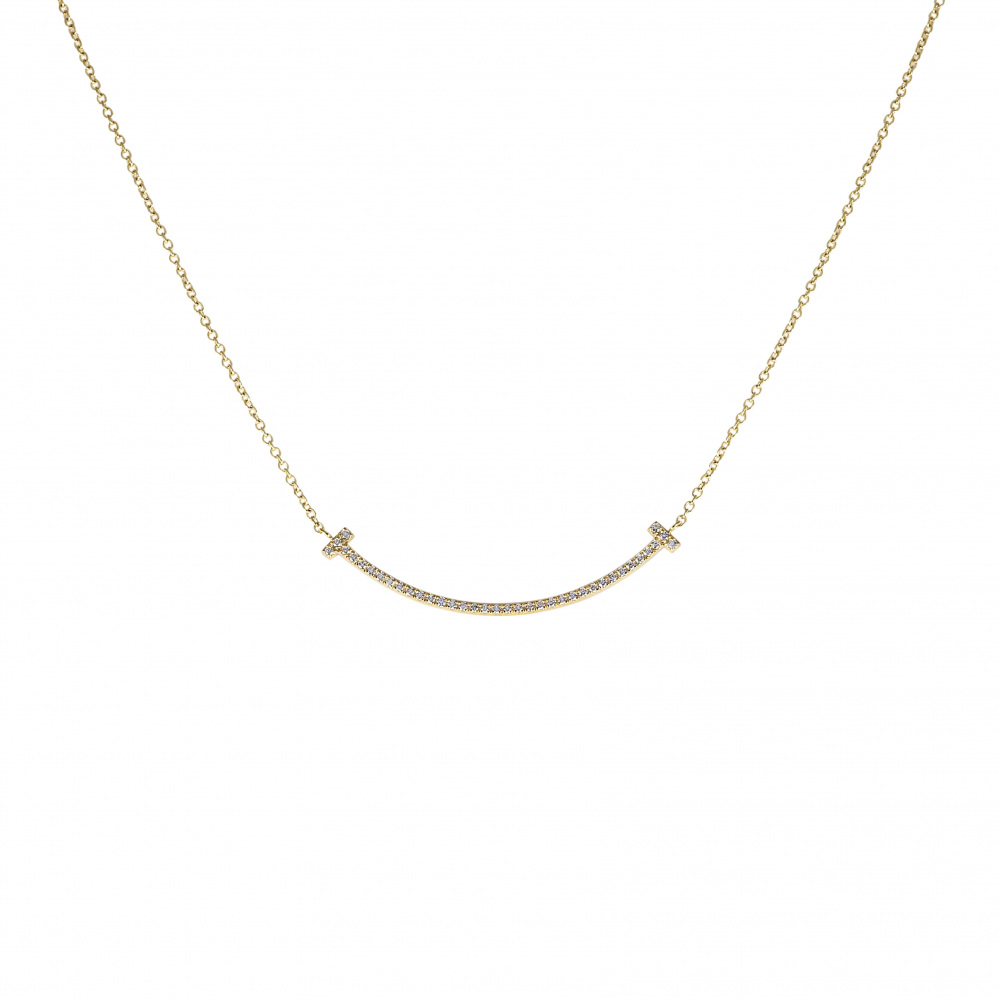 Tiffany & Co. Tiffany T Smile Necklace 18K Yellow Gold Diamond 63058777