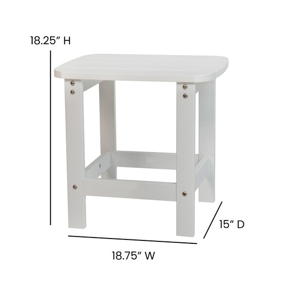 2 Modern Dual Slat Poly Resin Adirondack Rocking Chairs with Side Table