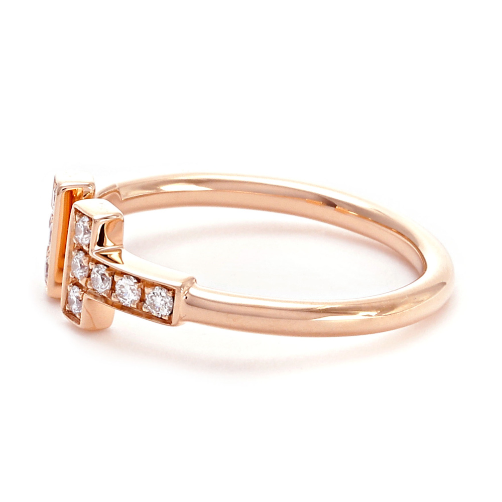 Tiffany & Co. Tiffany T Diamond Wire Ring 18K Rose Gold 60147332