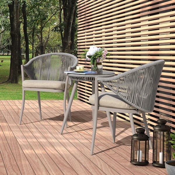 NUU GARDEN Outdoor 3piece Bistro Set With Cushion