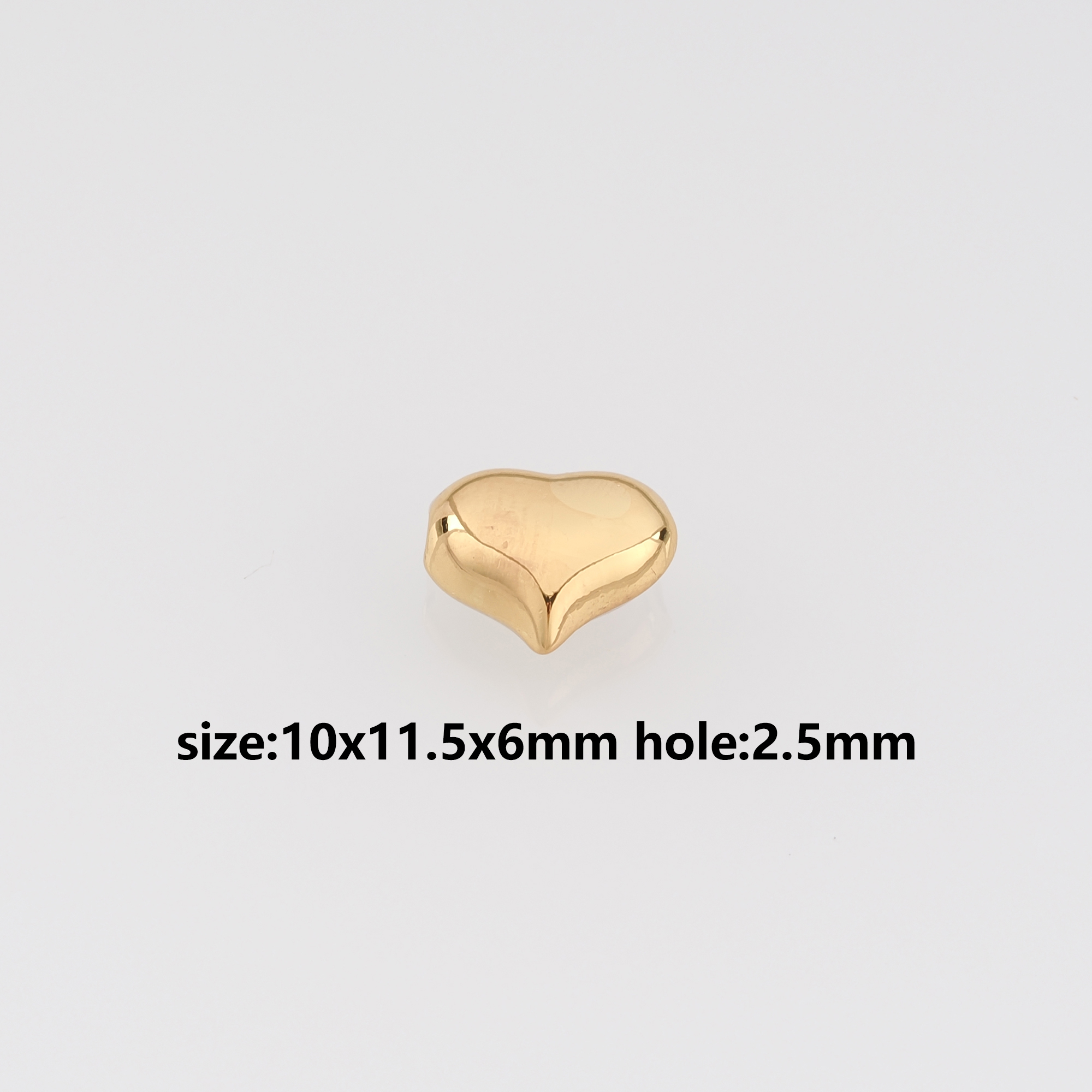 18K Gold Filled Heart Spacer Beads,Heart Bead for Bracelet Jewelry Necklace Making Supply