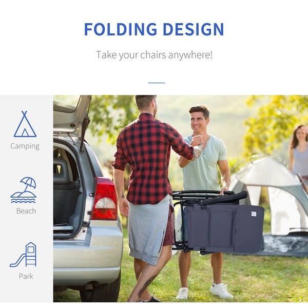 Outsunny Folding Rocking Chair Set with Padded Seat and Back,Pillow