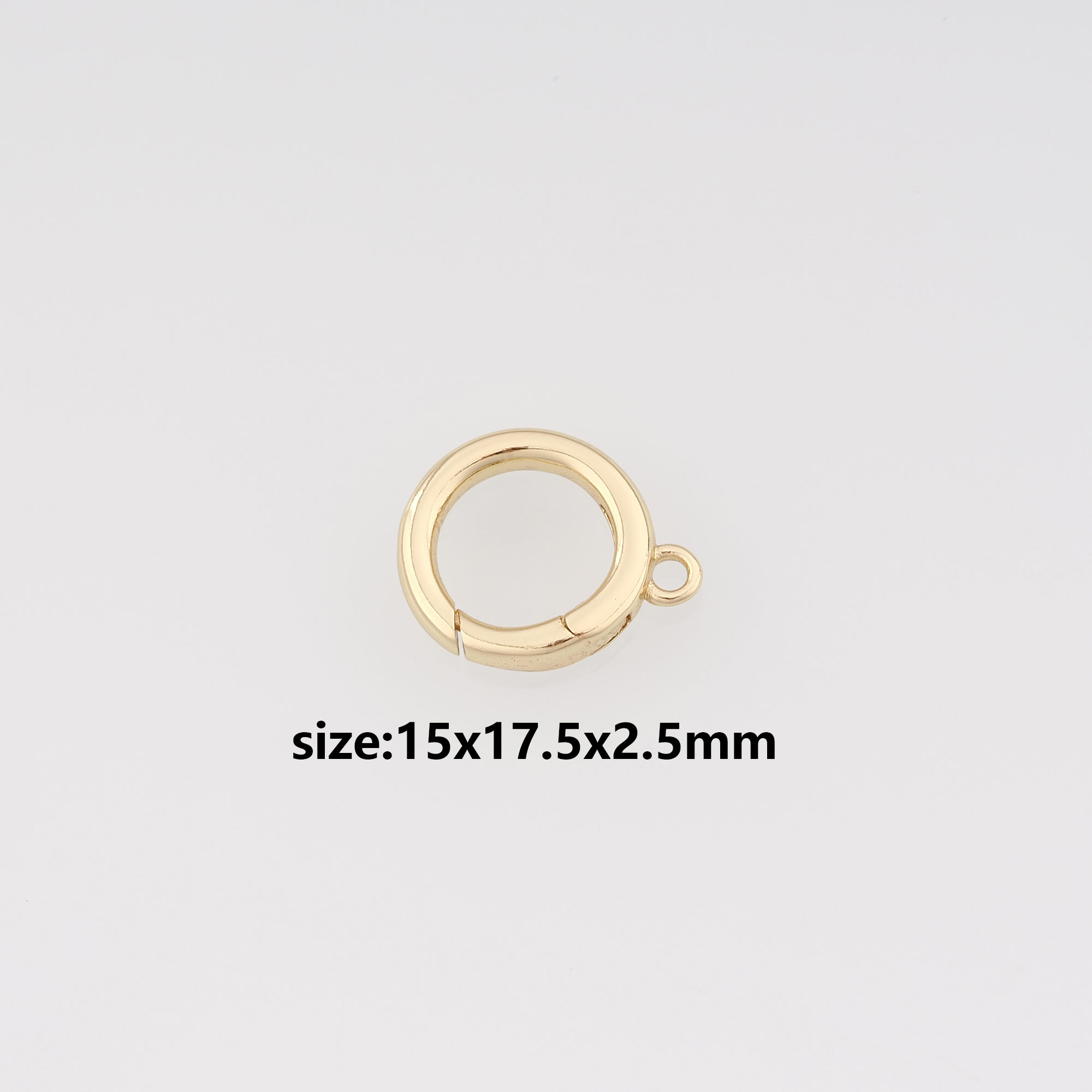 18K Gold Filled Round Clasp,Push Snap Clasp,Spring Buckle Bracelet Necklace for DIY Jewelry Finding Necklace Bracelet