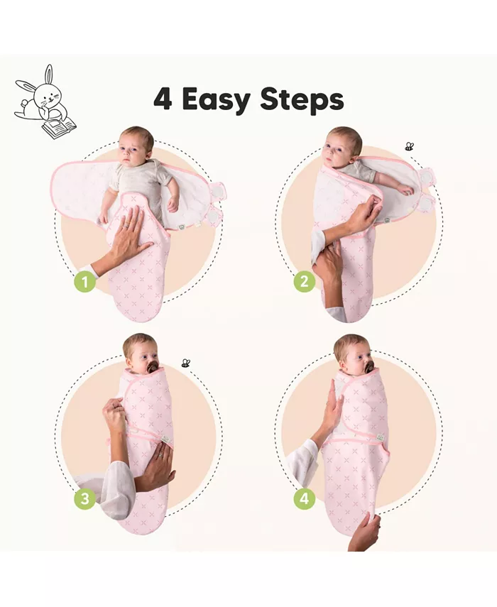KeaBabies 3pk Soothe Baby Swaddle 0-3 Months, Organic Baby Swaddle Sleep Sacks, Newborn, Infant Swaddle Sack